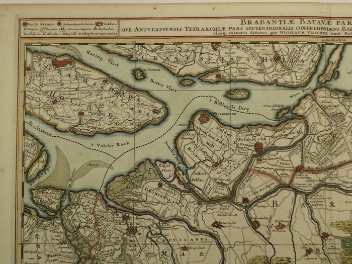 Europa - Holland / Breda / Bergen op Zoom / Willemstad / Oudenbosch; N. Visscher - Brabantiae Batavae pars occidentalis - 1681-1700