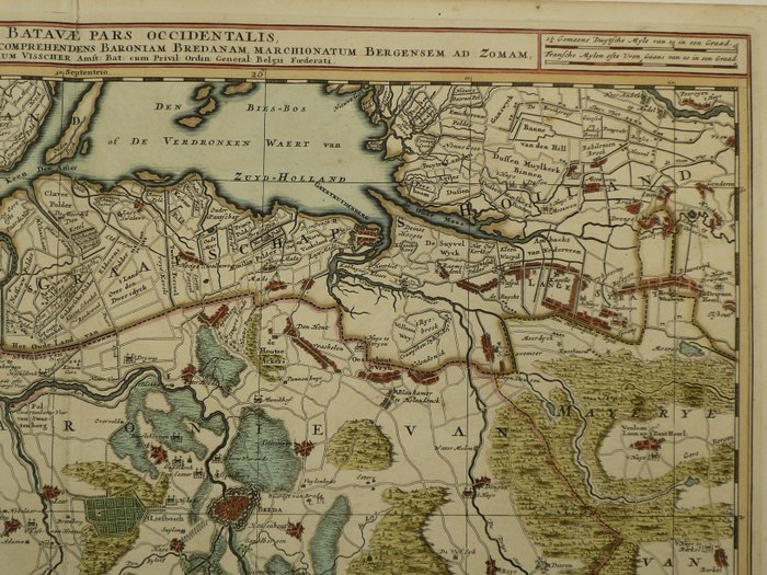 Europa - Holland / Breda / Bergen op Zoom / Willemstad / Oudenbosch; N. Visscher - Brabantiae Batavae pars occidentalis - 1681-1700