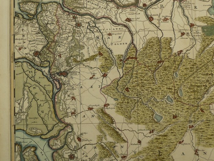 Europa - Holland / Breda / Bergen op Zoom / Willemstad / Oudenbosch; N. Visscher - Brabantiae Batavae pars occidentalis - 1681-1700