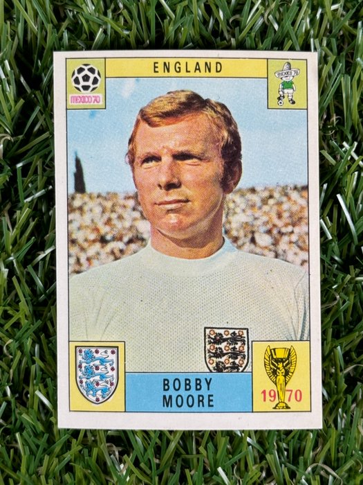 1970 Panini Mexico 70 World Cup England - Bobby Moore - 1 Card - Glimrende (EX)