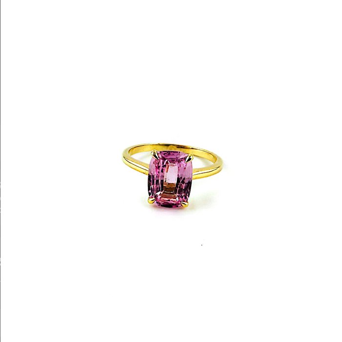 Ring - 18 kraat Gulguld -  3.22ct. tw. Safir-padparadscha - Safir-padparadscha - Ring