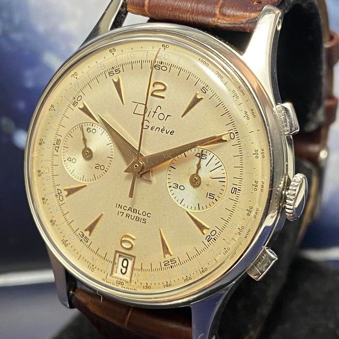 Difor - Difor - Chronograph Vintage Landeron 189 - Ingen mindstepris - 718601 - Mænd - 1950-1959