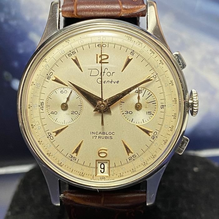 Difor - Difor - Chronograph Vintage Landeron 189 - Ingen mindstepris - 718601 - Mænd - 1950-1959