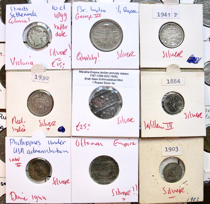 Asien. Extensive collection of 235+ various coins, 300 AD-2010 including GOLD  SILVER ones  (Ingen mindstepris)