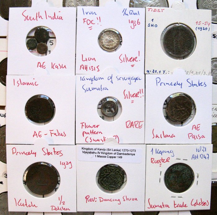 Asien. Extensive collection of 235+ various coins, 300 AD-2010 including GOLD  SILVER ones  (Ingen mindstepris)