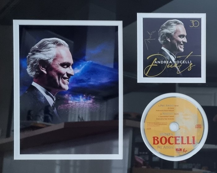 Andrea Bocelli - Photo - Håndunderskrevet personligt, indrammet