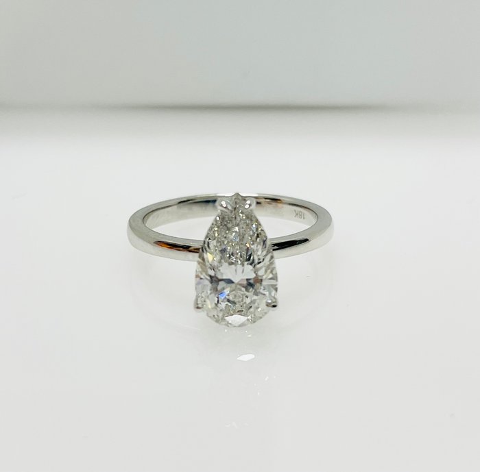 Forlovelsesring - 18 kraat Hvidguld -  2.11ct. tw. Diamant (Laboratoriedyrket)