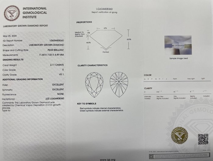 Forlovelsesring - 18 kraat Hvidguld -  2.11ct. tw. Diamant (Laboratoriedyrket)