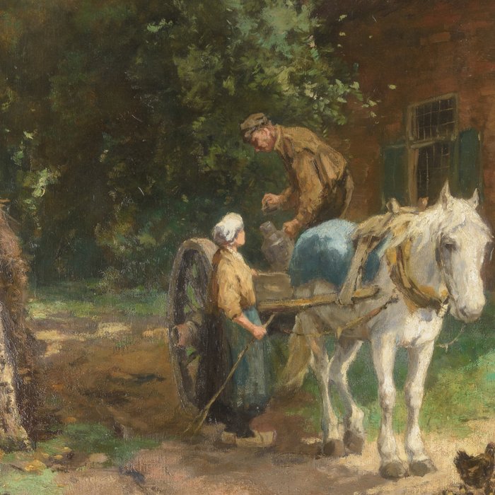 Johan Scherrewitz (1868-1951) - A farmer who's loading his cart