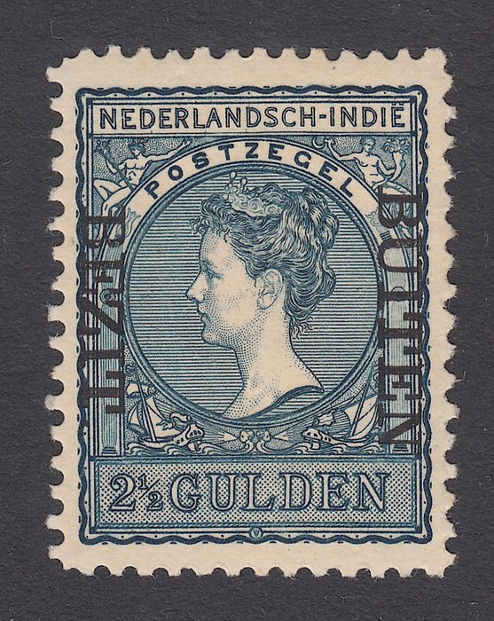 Hollandsk Østindien 1908 - Aftryk Udvendig ejendom på hovedet - NVPH 98f