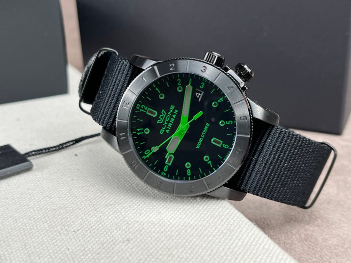 Glycine - Airman Green - Worldtimer Date - Ingen mindstepris - GL1040 - Mænd - 2011-nu