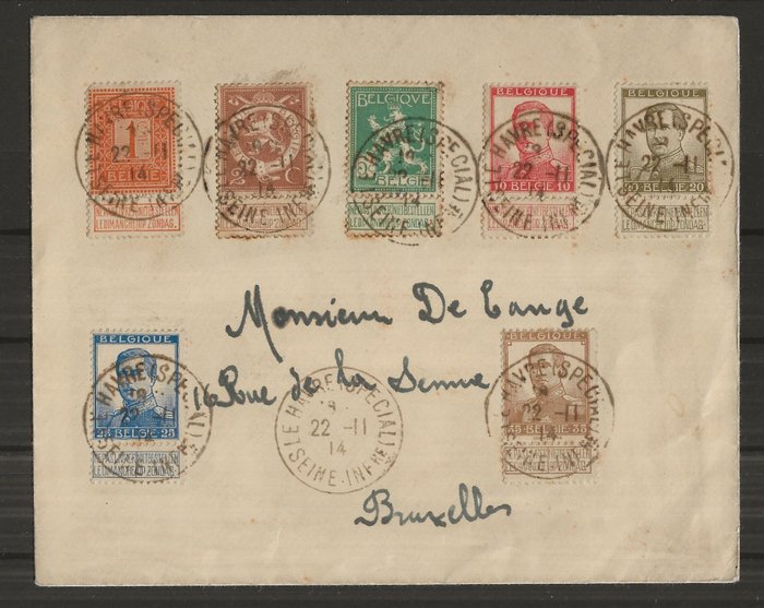 Belgien 1912/1915 - Samling af Pellens, Albert I, Røde Kors Mérode, Le Havre Special, frimærker og varianter - OBP/COB tussen 108 en 141