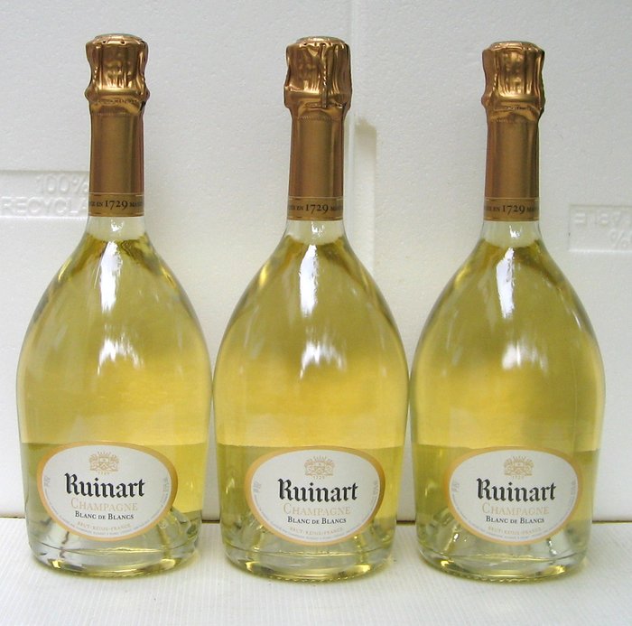 Ruinart - Champagne Blanc de Blancs - 3 Flasker (075 L)