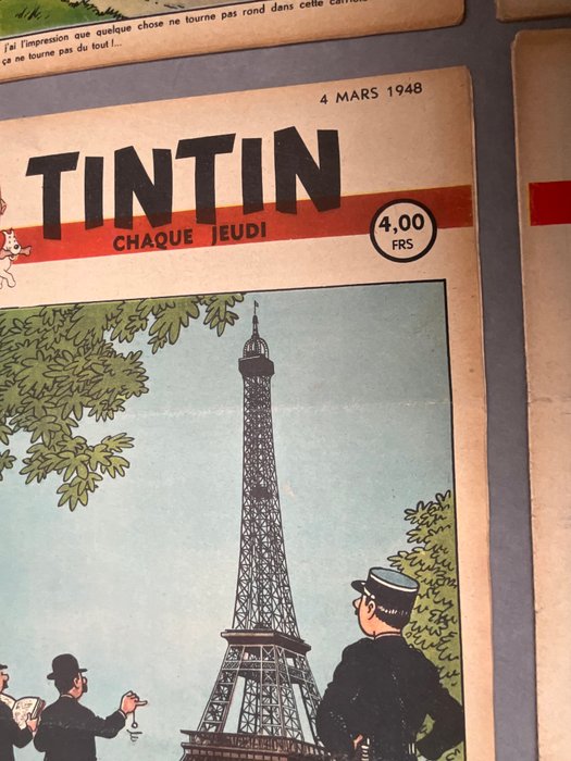 Ensemble de 4 fascicules Journal Tintin de 1948 - Couvertures de Hergé