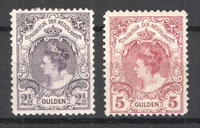 Holland 1899 - Dronning Wilhelmina 'Pelskrave' - NVPH 78 + 79C