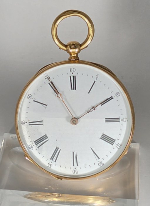 PF Raute - 18kt. Schmuck Taschenuhr - Feingravur - No Reserve Price - omkring 1870