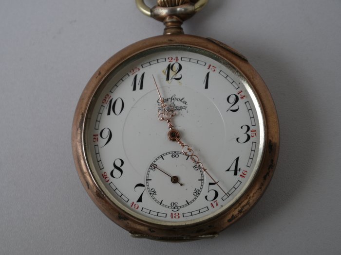 Perfecta - Große Herren Taschenuhr 800 Silber - 1901-1949