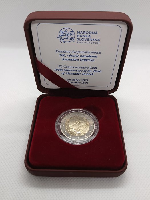 Slovakiet. 2 Euro 2021 "Alexander Dubcek" Proof