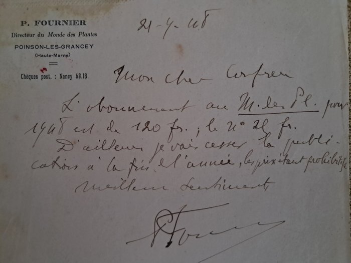 Signed; Paul Victor Fournier - Plantes médicinales et vénéneuses de France - 1947