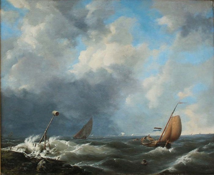 Johannes Hermanus Koekkoek (Dutch, 1778 - 1851) - Shipping in the perilous water