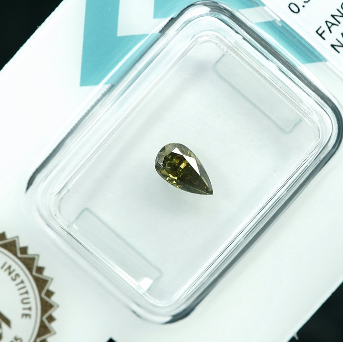 1 pcs Diamant  (Naturfarvet)  - 0.52 ct - Fancy deep Brunlig Gul - SI2 - International Gemological Institute (IGI)