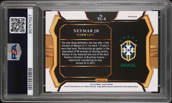 2017 Panini Select Neymar Jr. #TC4 Top of the Class PSA 9 Graded card