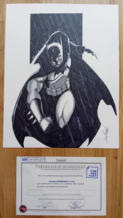 Livio Ramondelli - 1 Original drawing - Batman - Original Artwork + COA - Livio Ramondelli - 2019