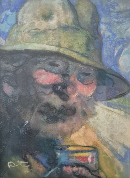 Louis Fortuney (1875-1951) - Homme au chapeau vert