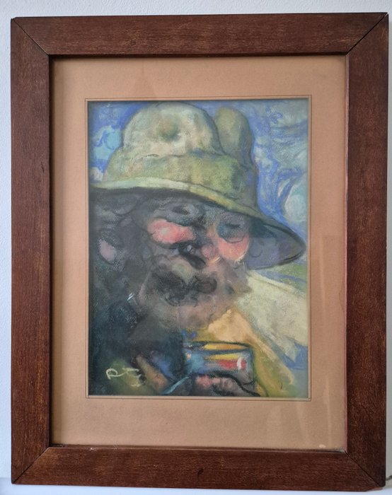 Louis Fortuney (1875-1951) - Homme au chapeau vert