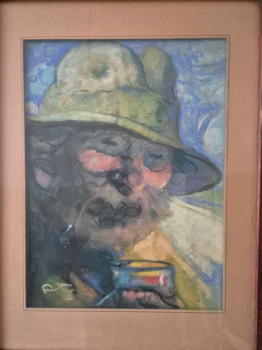 Louis Fortuney (1875-1951) - Homme au chapeau vert