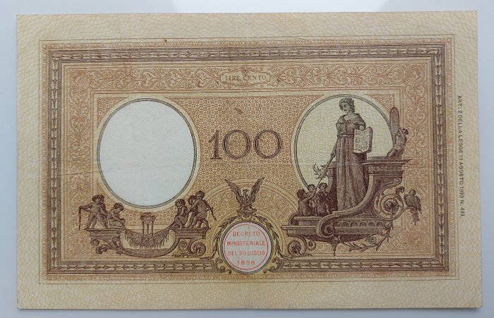 Italien. - 100 Lire 04/05/1926 Grande B "Azzurrina" - Gigante BI 16B