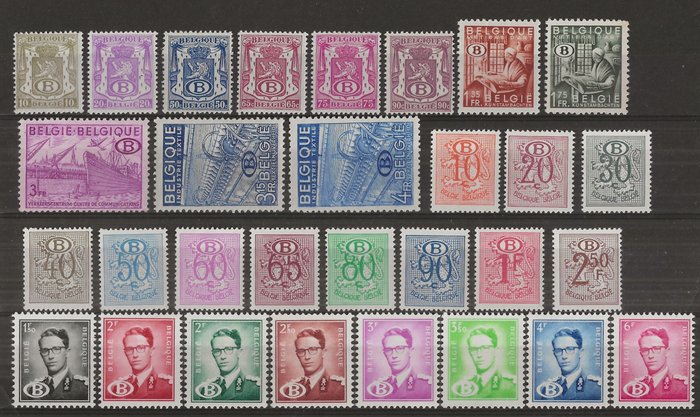 Belgien 1929/1982 - Tjeneste og militær, komplet afsnit - OBP/COB S1/84 + M1/5