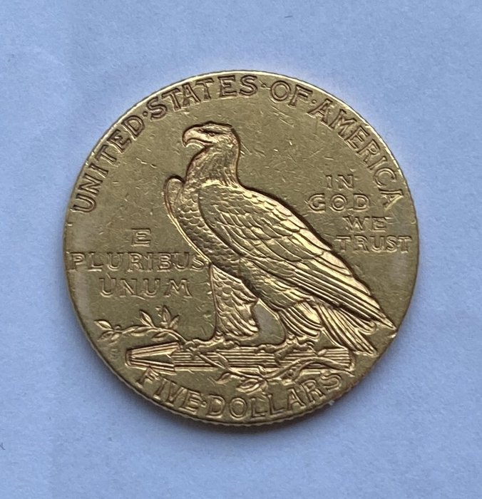 Förenta staterna Indian Head Gold $5 Half Eagle 1909-S