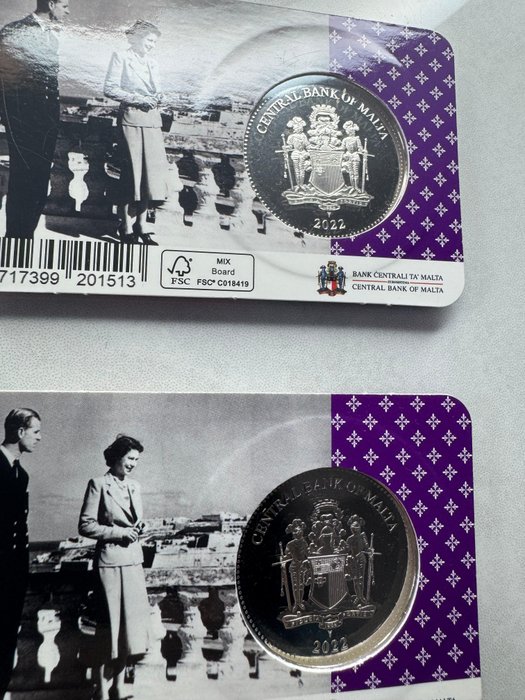 Malta. 2 1/2 Euro 2022 "Jubilé de Platine" (2 coincards)  (Ingen mindstepris)