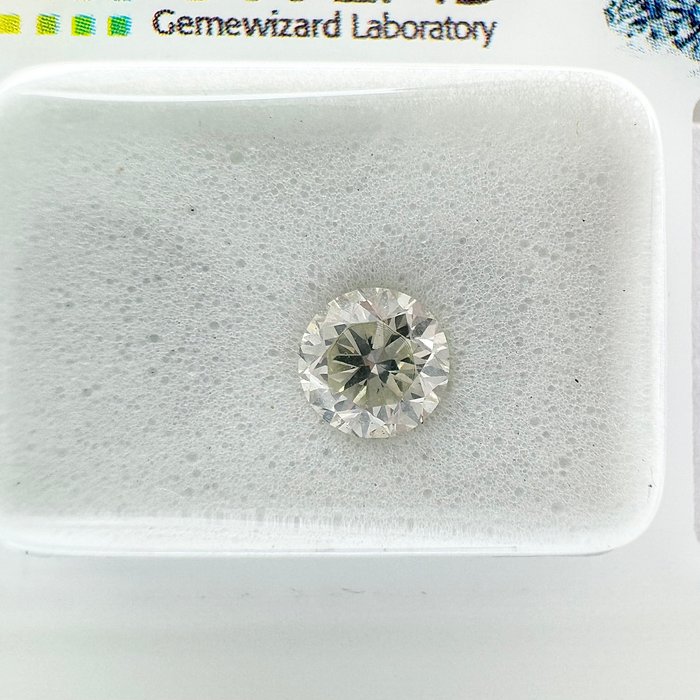 Ingen mindstepris - 1 pcs Diamant  (Natur)  - 0.65 ct - Rund - I - SI1 - Gemewizard Gemological Laboratory (GWLab)