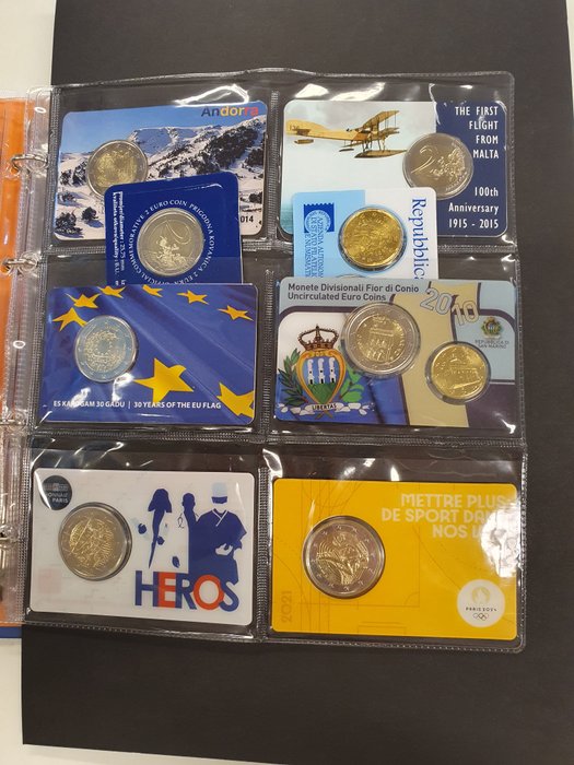 Europa. Coin Card Various Years (49 stuks) in album  (Ingen mindstepris)