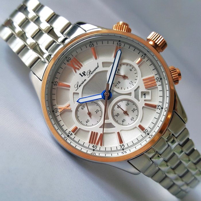 Lucien Piccard - Chronograph - Gold - Seiko - Ingen mindstepris - Mænd - Ny