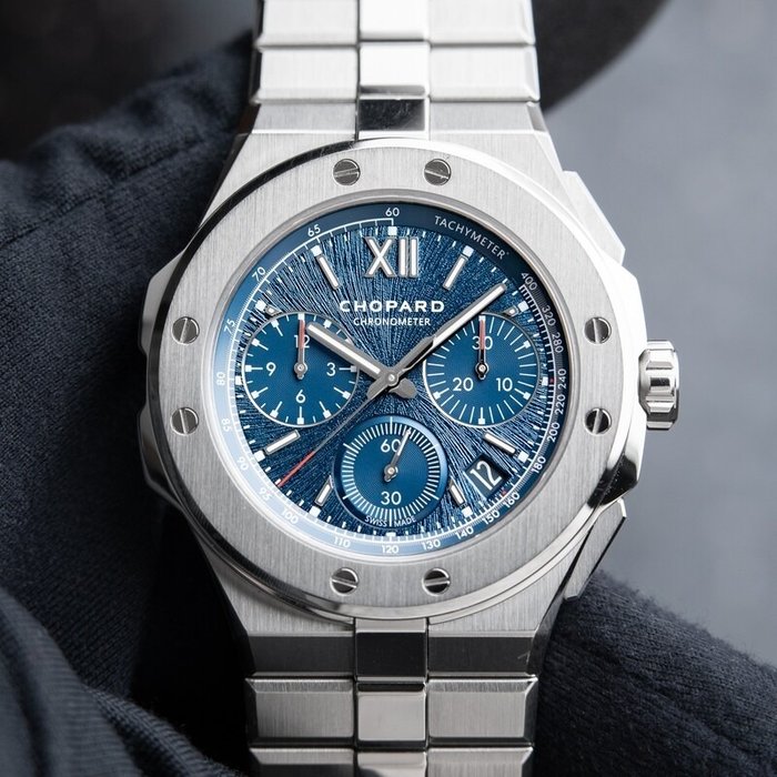 Chopard - Chopard Alpine Eagle XL Flyback Chronograph Blue Steel Bracelet Automatic - Ref:298609-3001 - Mænd - 2011-nu