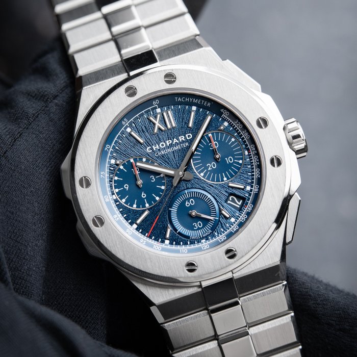 Chopard - Chopard Alpine Eagle XL Flyback Chronograph Blue Steel Bracelet Automatic - Ref:298609-3001 - Mænd - 2011-nu