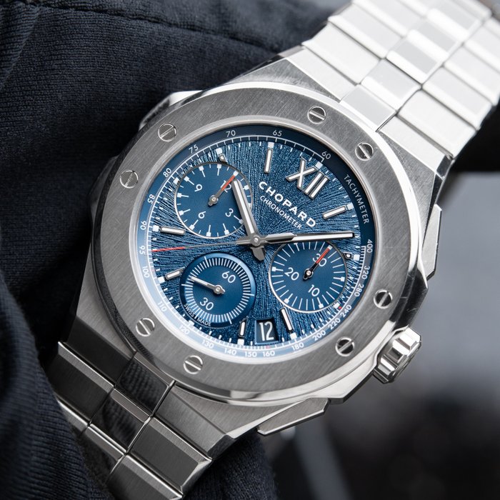 Chopard - Chopard Alpine Eagle XL Flyback Chronograph Blue Steel Bracelet Automatic - Ref:298609-3001 - Mænd - 2011-nu