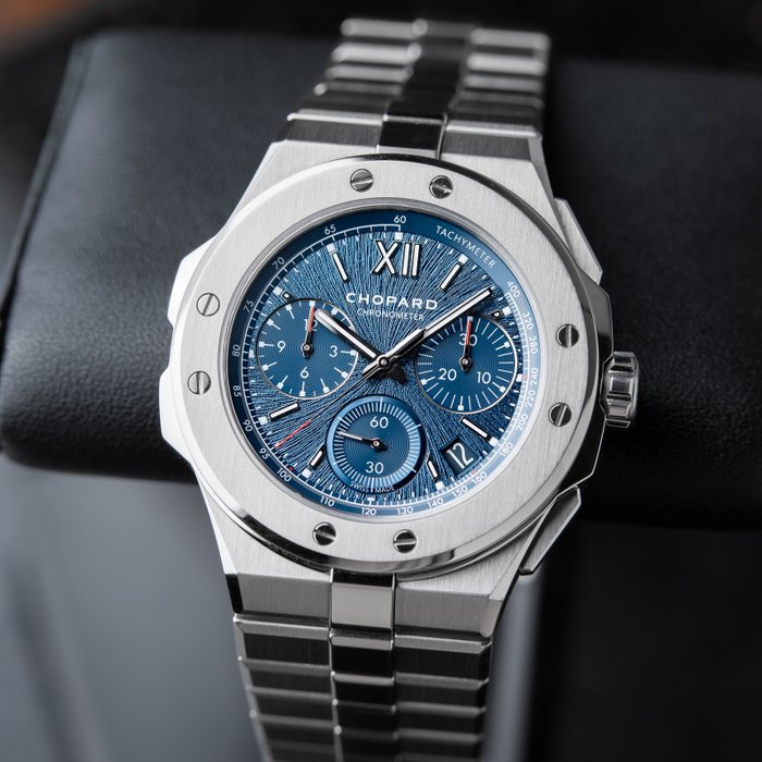 Chopard - Chopard Alpine Eagle XL Flyback Chronograph Blue Steel Bracelet Automatic - Ref:298609-3001 - Mænd - 2011-nu