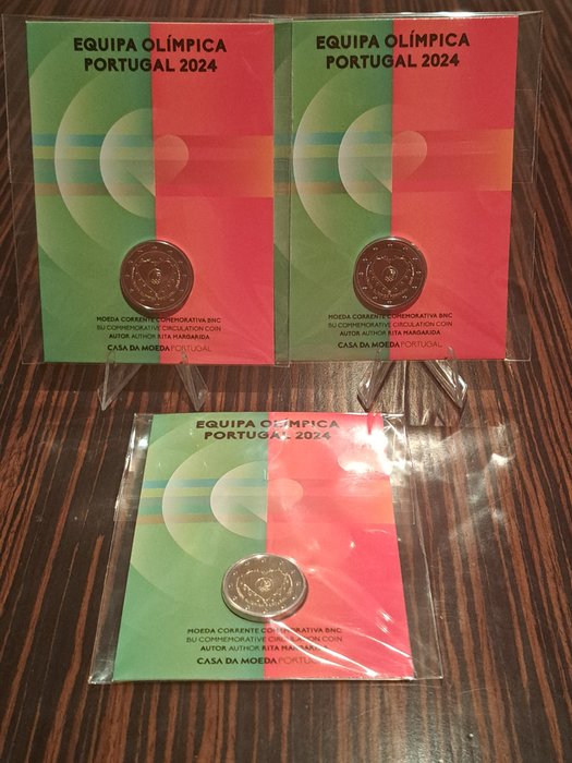 Portugal 2 Euro 2024 "Equipa Olimpica Portugal" (3 moedas)  (Ingen mindstepris)