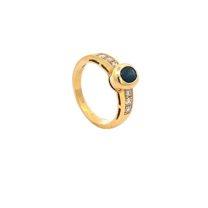 Ingen mindstepris - Ring - 18 kraat Gulguld -  0.56ct. tw. Safir - Diamant