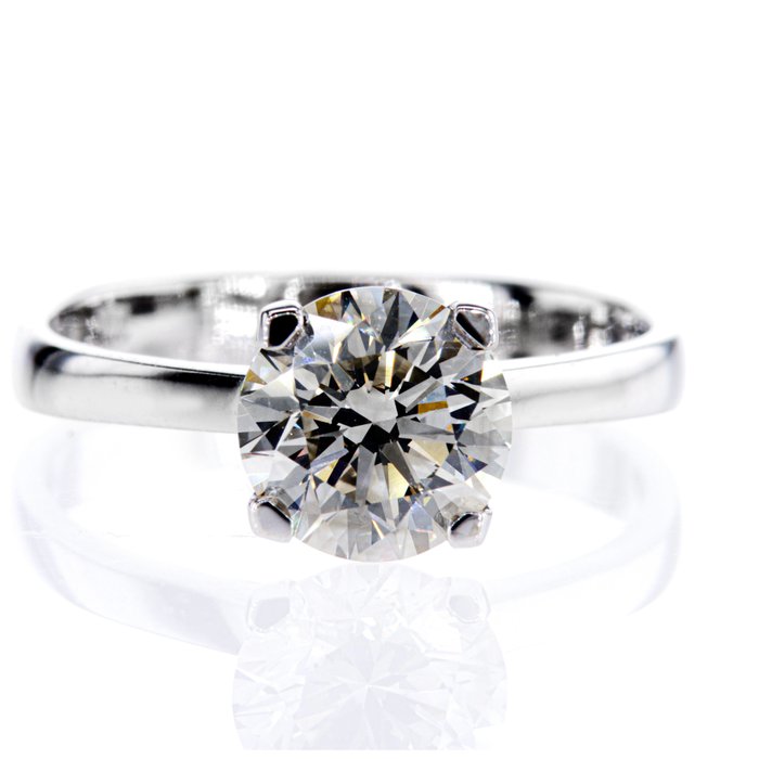 Ingen mindstepris - Forlovelsesring - 14 karat Hvidguld -  1.57ct. tw. Diamant (Natur)