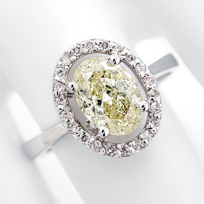 Ring - 14 karat Gulguld -  1.25ct. tw. Gul Diamant (Naturfarvet) - Diamant