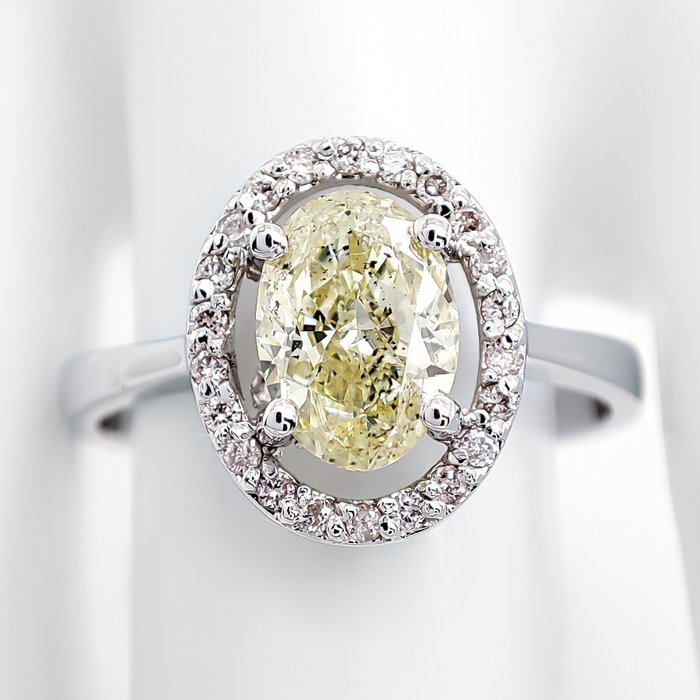 Ring - 14 karat Gulguld -  125ct tw Gul Diamant (Naturfarvet) - Diamant