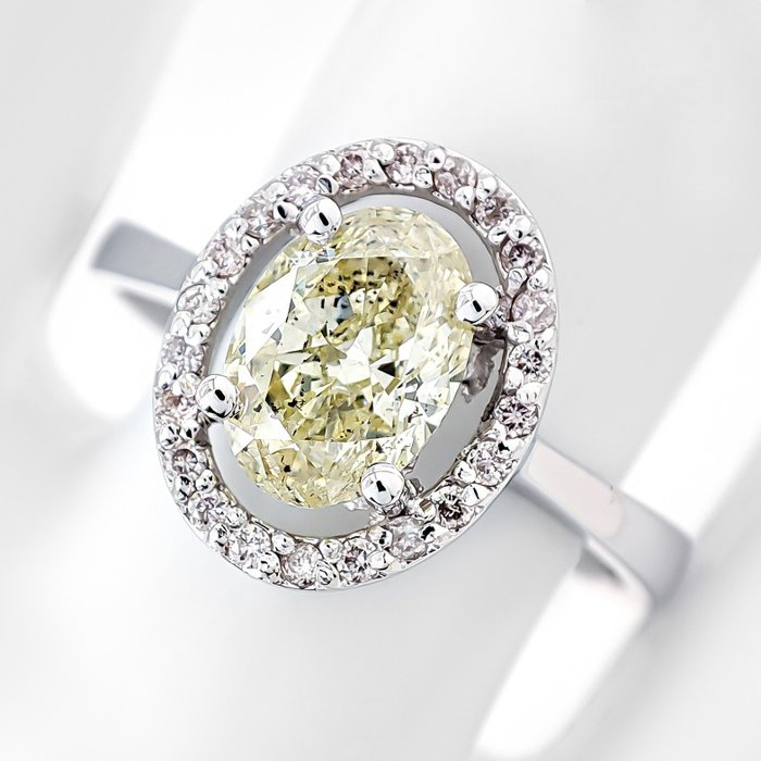 Ring - 14 karat Gulguld -  125ct tw Gul Diamant (Naturfarvet) - Diamant