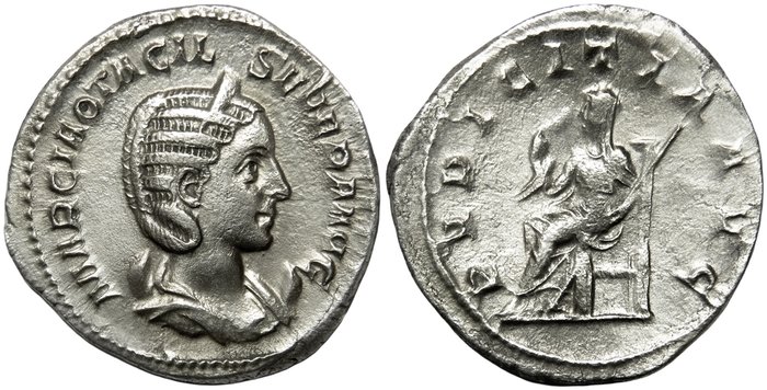 Romarriket Otacilia Severa (Augusta AD 244-249) Antoninianus Minted in Rome 244-245 PVDICITIA AVG