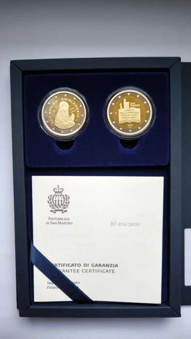 San Marino. Proof Set 2024 (incl. 2 euro "Ghirlandaio" + "Anniversary of Declaration of Citizens")  (Ingen mindstepris)