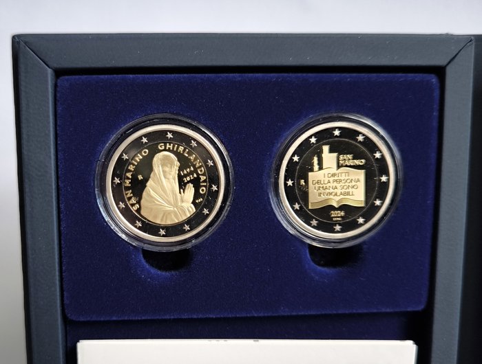 San Marino. Proof Set 2024 (incl. 2 euro "Ghirlandaio" + "Anniversary of Declaration of Citizens")  (Ingen mindstepris)